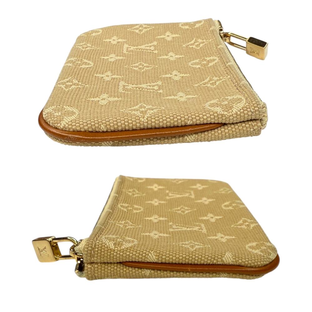 Louis Vuitton Pochette Cles Monogram Mini Coin Purse M92438 Beige Key Ring - Picture 2 of 11